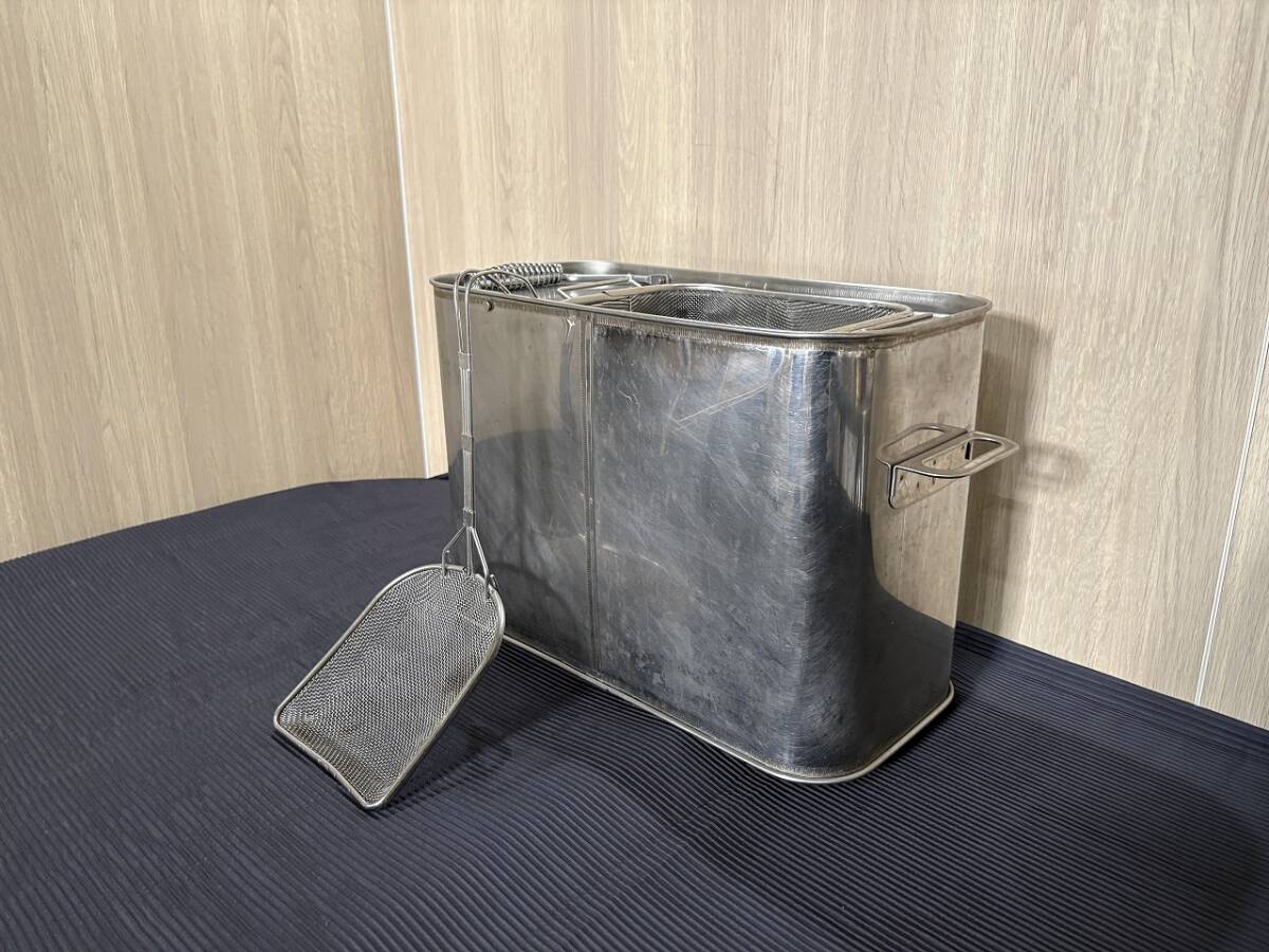 新品】新品未使用保管品 油缶 油こし網付き 業務用フライヤー タンク