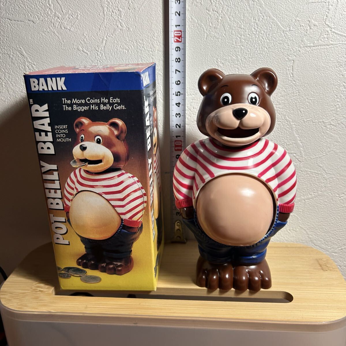 新品】未使用 POT BELLY BANK 貯まるとお腹が大きく膨らむクマの貯金箱