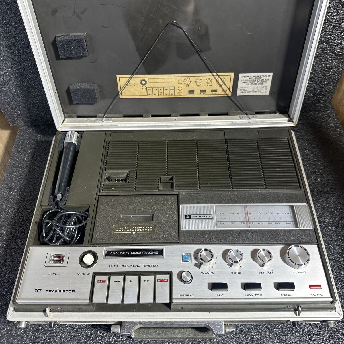 希少 CROWN クラウン テープレコーダー /CPT-3650 / 詳細不明 通電確認