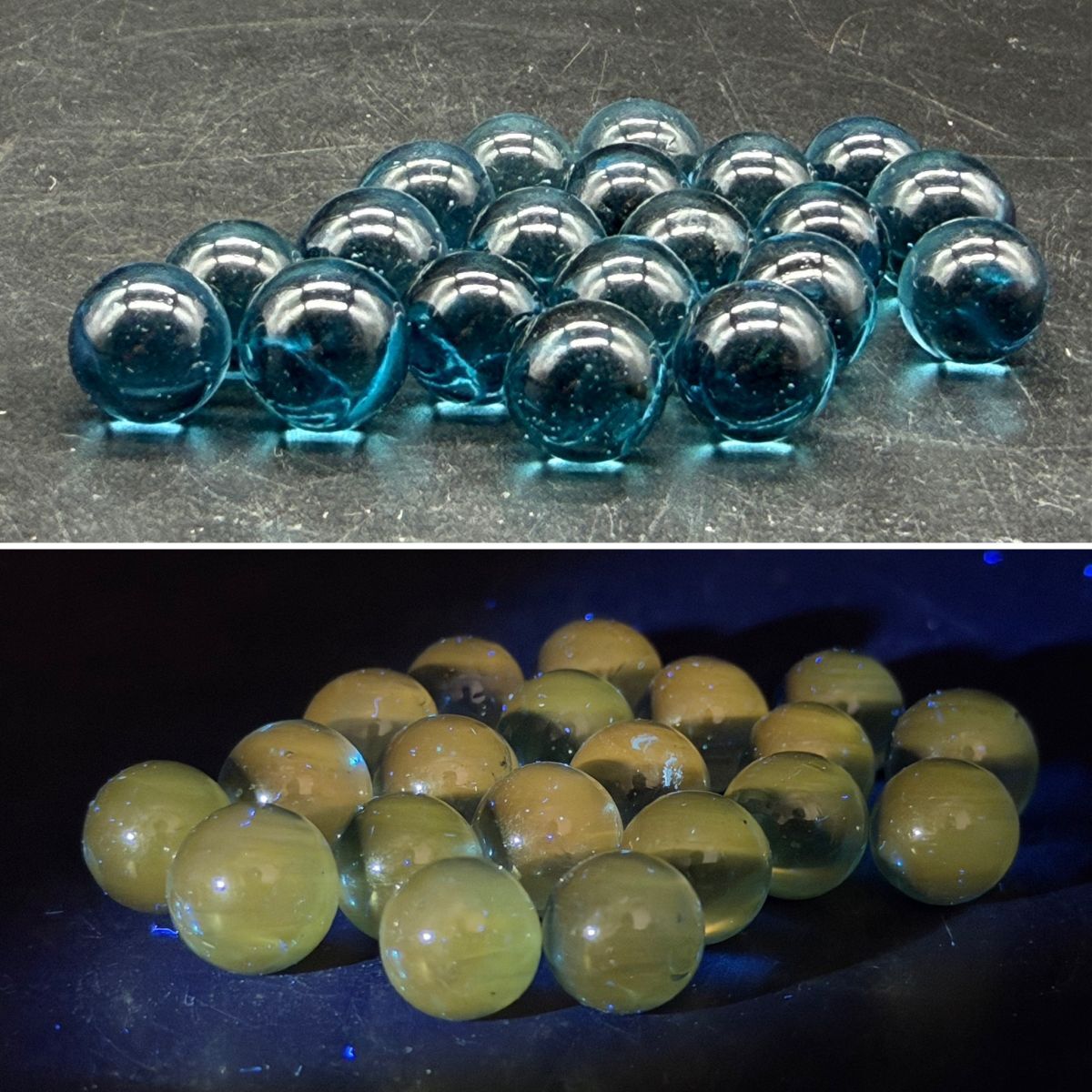 新品】♪ウランガラス/丸玉（ビー玉）/3個 約14mmφの落札情報詳細 