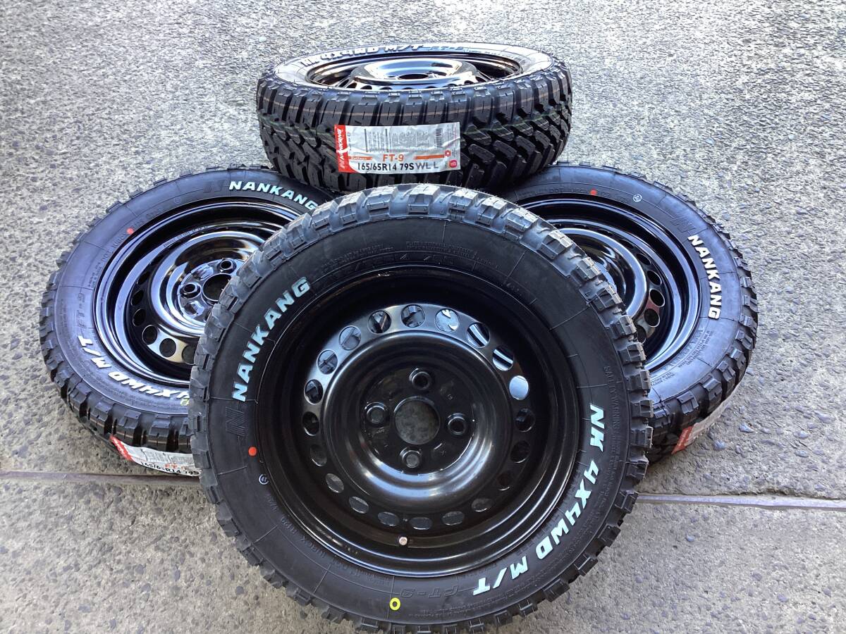 マッドタイヤ付ホイールセット♪ 中古鉄ホイール 14in 5J + 新品 NK FT