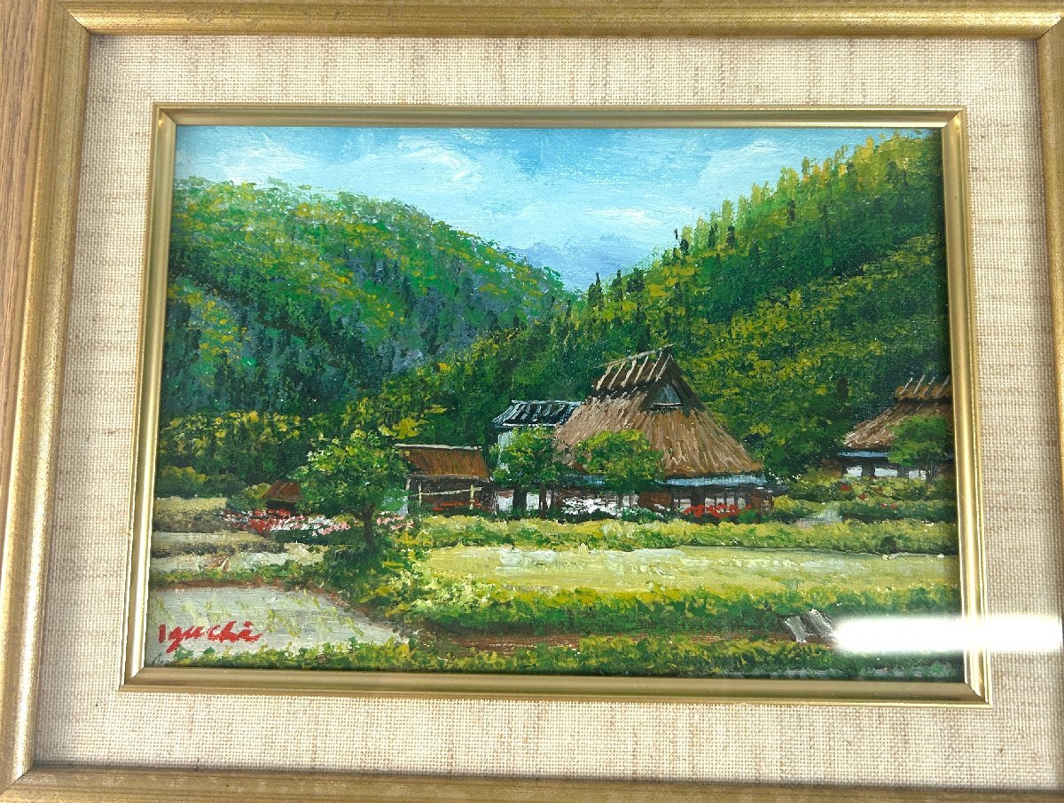 No.x36 松本弘 「信州」 油絵 油彩 絵画 風景画 F4 4号 額縁 額付き