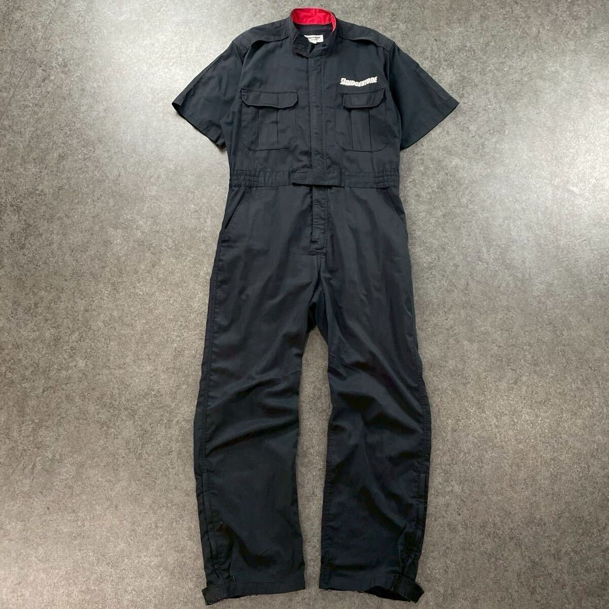 BRIDGESTONE ブリヂストン つなぎ 作業着 長袖 サイズL 黒 メカニック
