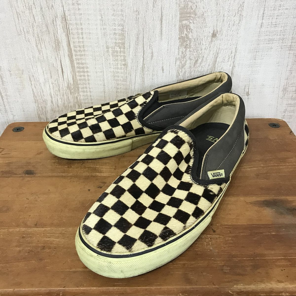 新品】希少◇VANSバンズ◇SLIP-ON/スリッポン チェッカー赤/黒 29cmの