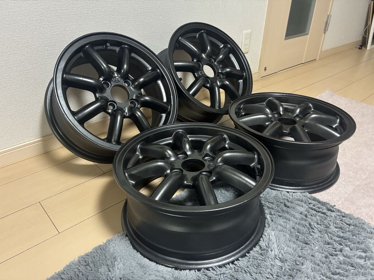 ブラックレーシング　6J PCD100 14インチ 新品】ブラックレーシング14inc×6J pcd100 offset＋40と新品タイヤ165