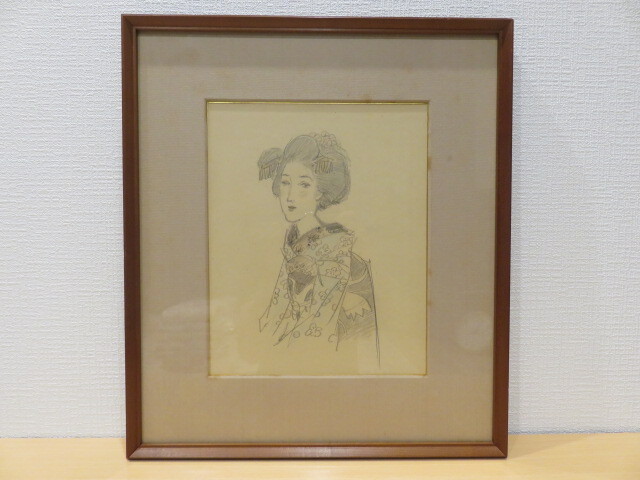 竹久夢二 肉筆 手描き絵葉書 実筆 直筆 美人画 水彩 Y-6の落札情報詳細