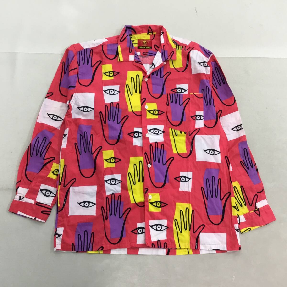 柄シャツ クリームソーダ ヒョウ柄壁紙 クリームソーダ 青豹柄 シャツ