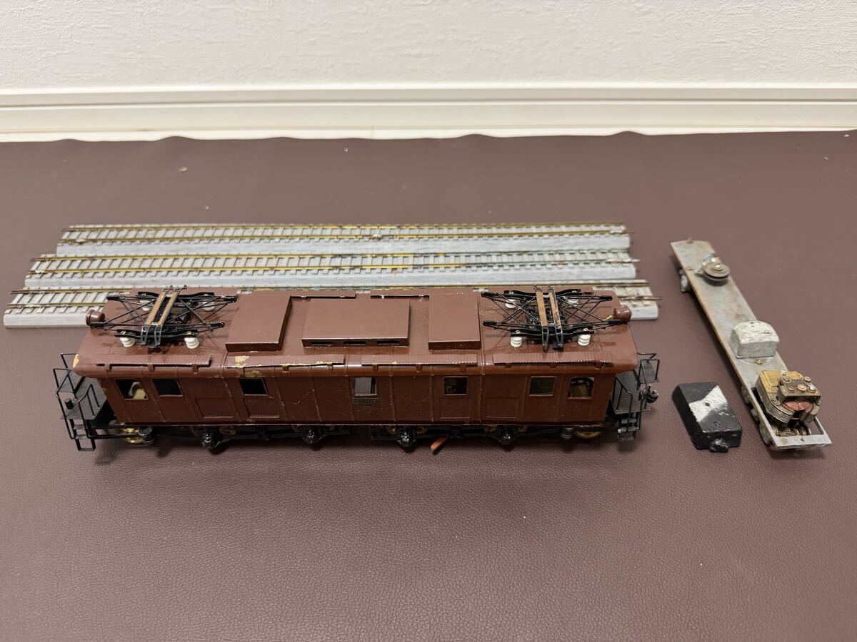 昔の鉄道模型 カツミ KTM Oゲージ 電気機関車 ED5829 貨車、レール