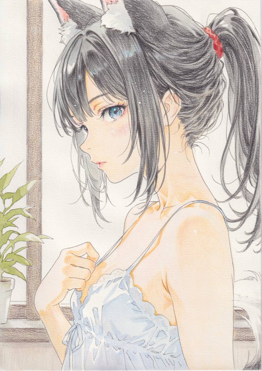 新品】手描きイラスト オリジナル B5 女の子 女子 キャミソール 部屋着