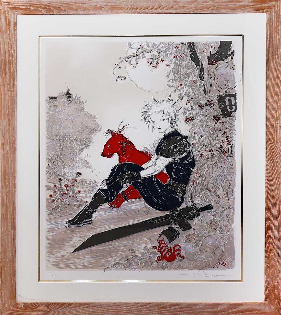 天野喜孝 版画 凜光 クラウド＆エアリス ファイナルファンタジー