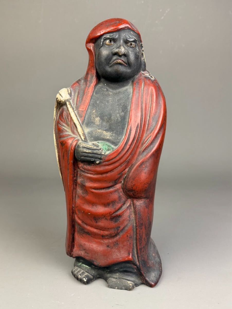 備前焼 達磨大師 ダルマ だるま 朱泥 紫砂のお坊さん 禅宗 人物像 置物
