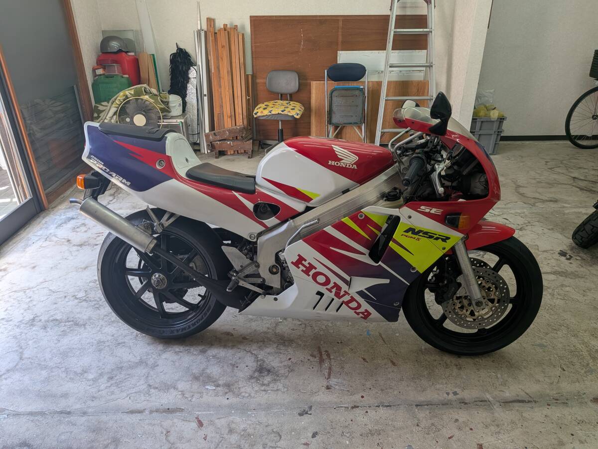 片目耐久カウル FRP製 NSR250/MC18 銀テラ ライト、ステー付き MC16