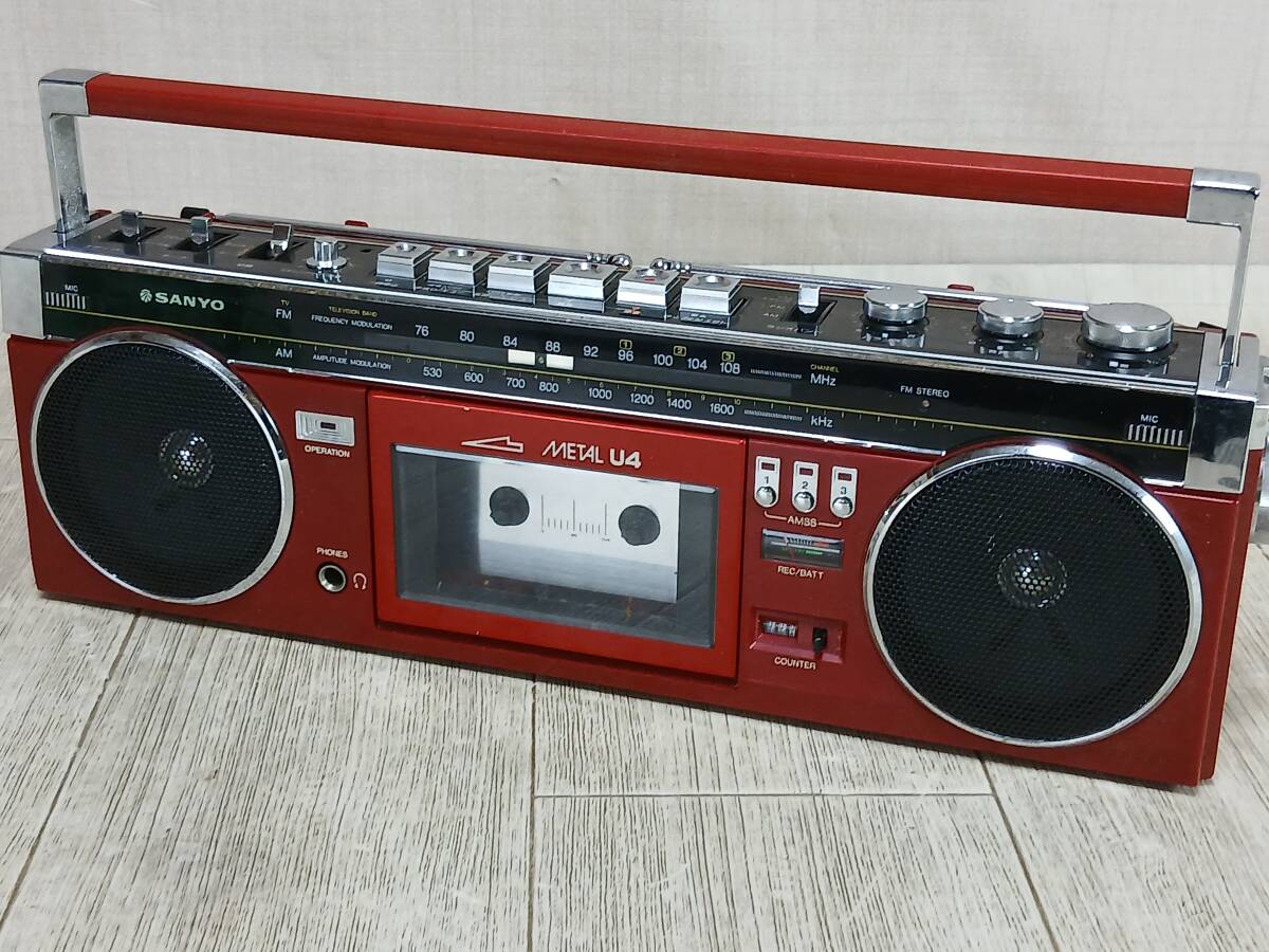 SANYO MR-U4 SS (K) サンヨー おしゃれなテレコ 黒 綺麗 整備品の落札