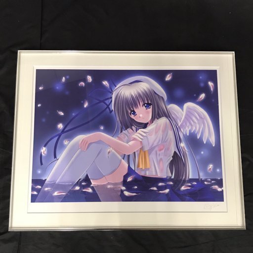 中古】西又葵 ミクスドメディア「BLUE ANGEL」 直筆サイン入り 検 版画