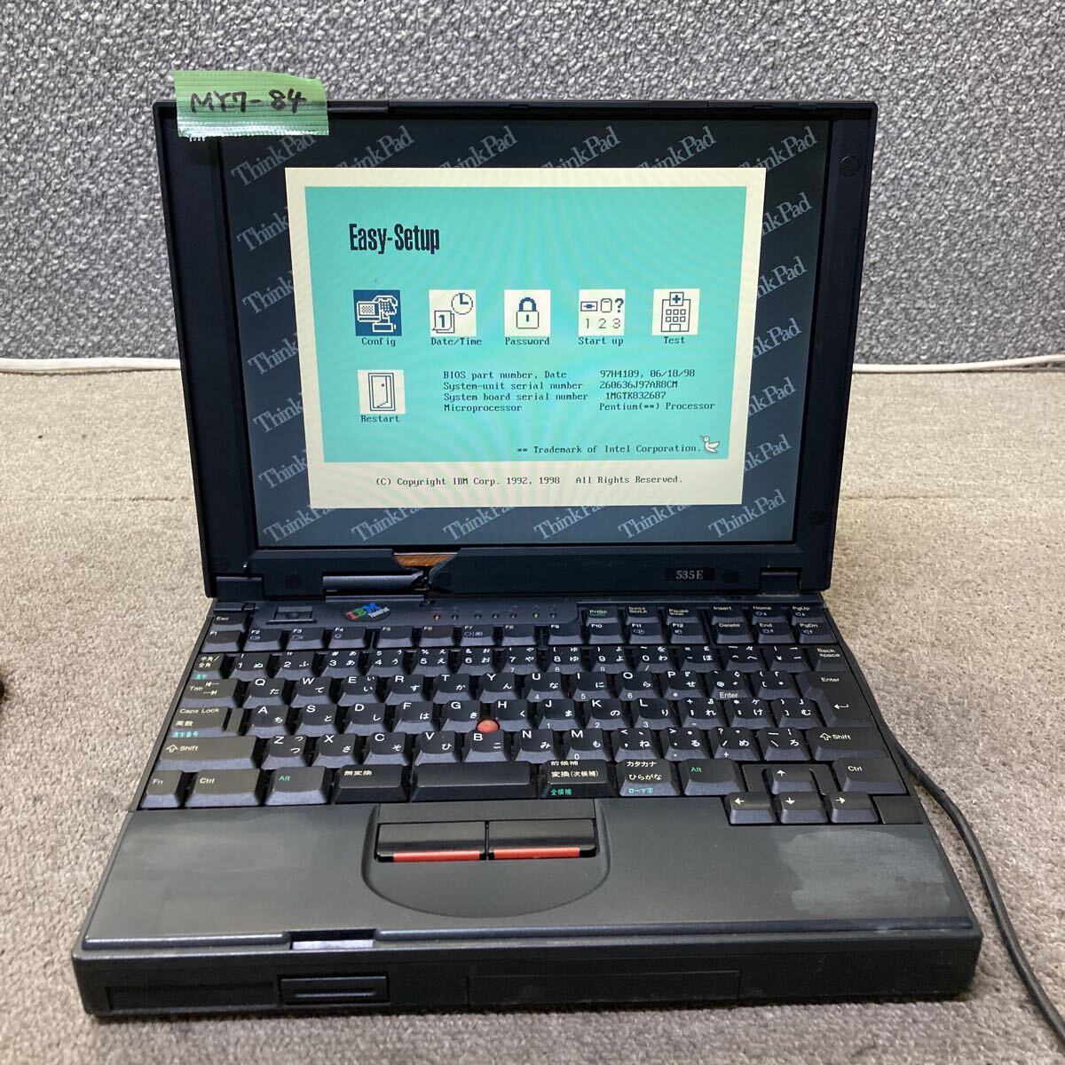 希少！古いノートパソコン☆IBM ThinkPad 535E 2606-36J Windows98