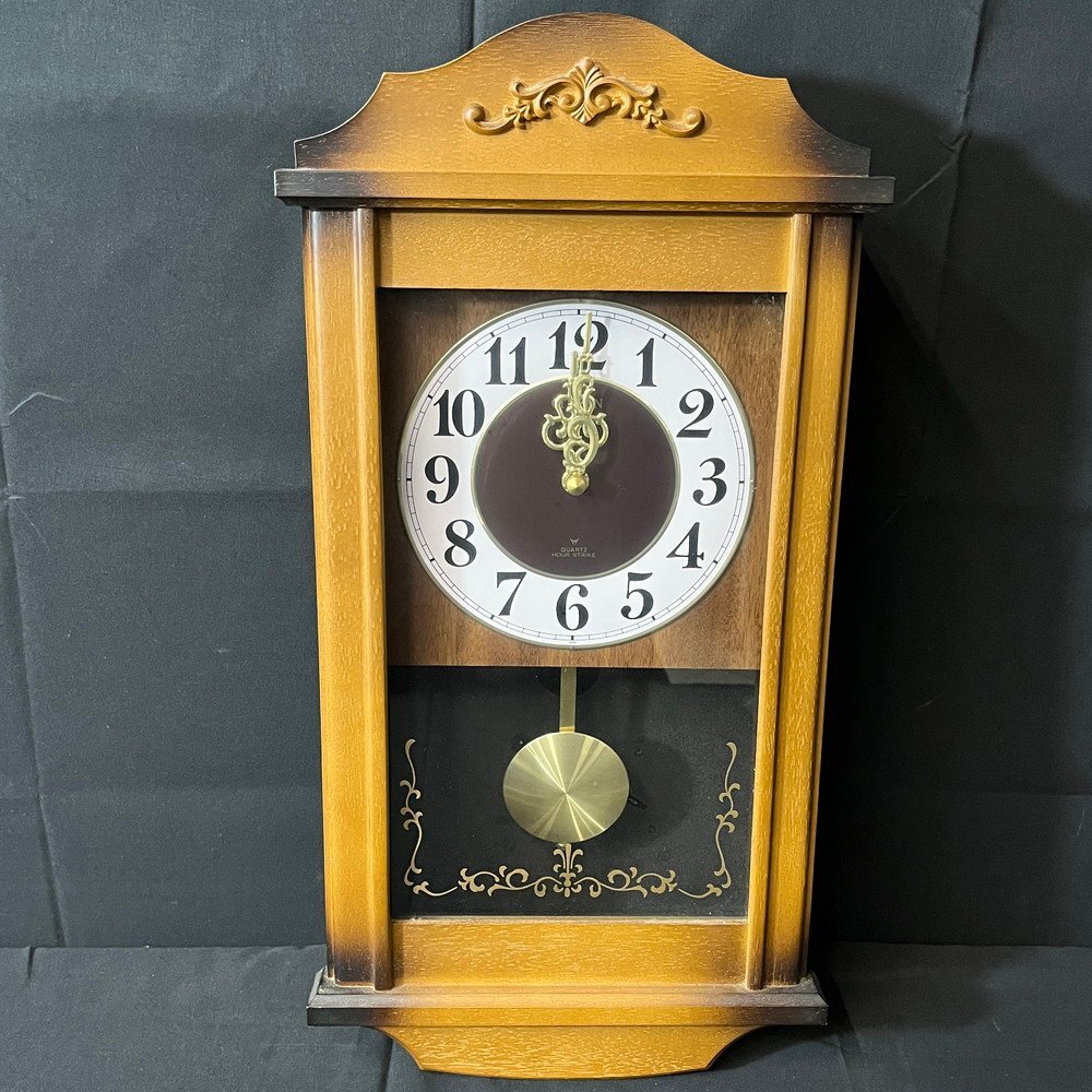 中古】【レトロ】☆CITIZEN/シチズン☆QUARTZ HOUR STRIKE 柱時計