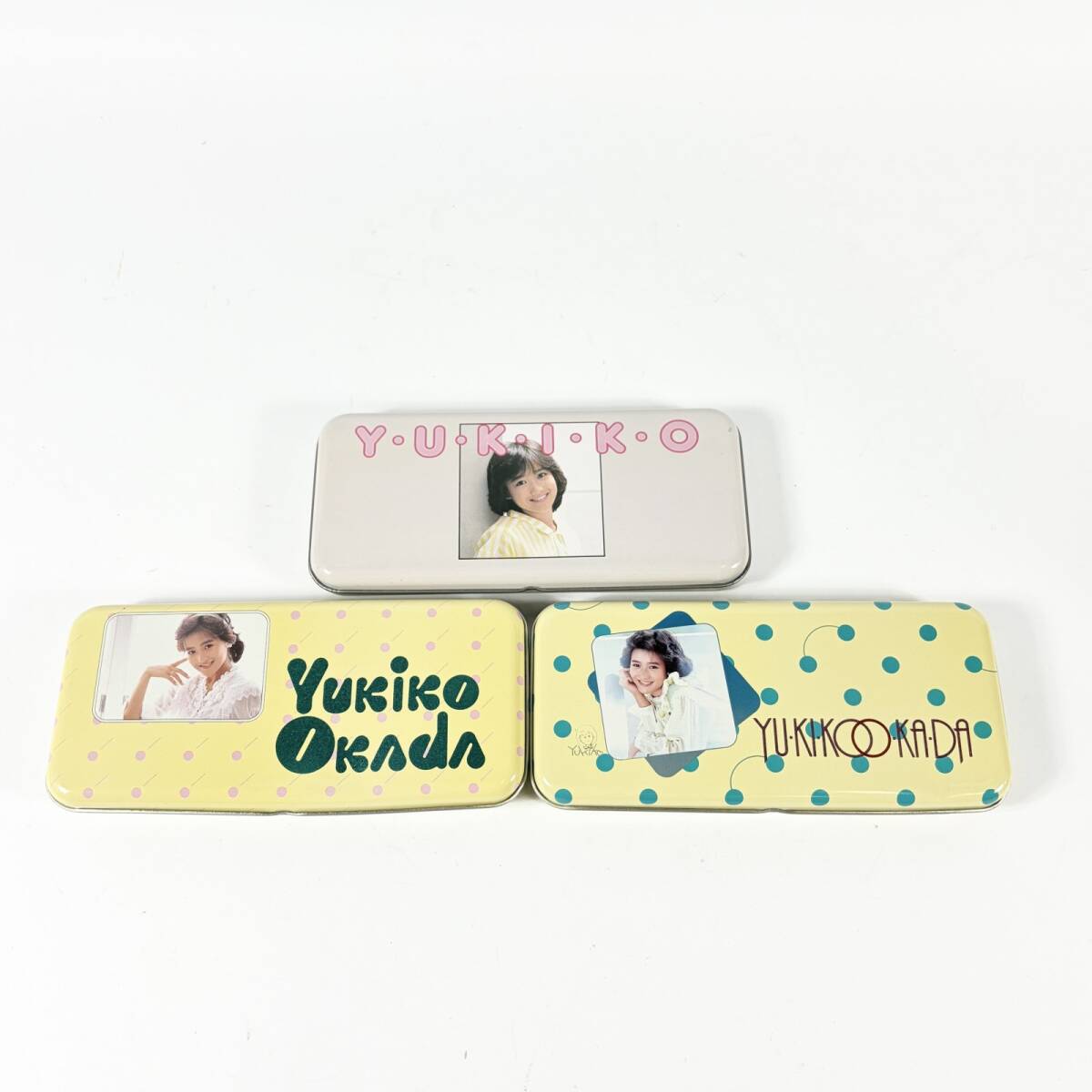 岡田有希子　缶ペンケース　定規　希少 未使用】新品未使用 カンペンケース 筆箱 2段ケース 4種セット まとめ