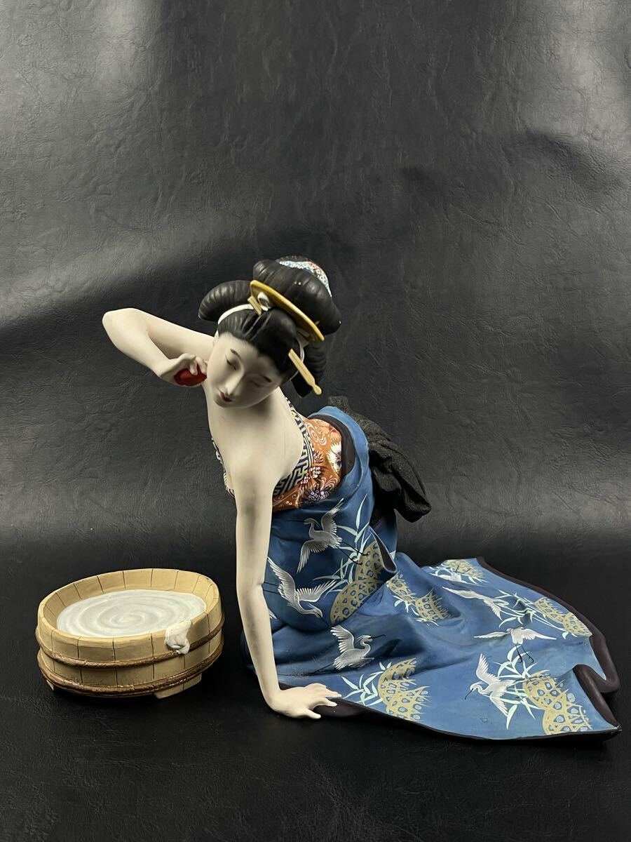 中古】☆薩☆sa008☆春画 土人形（陶人形）眠り猫と坊主 底絵艶人形