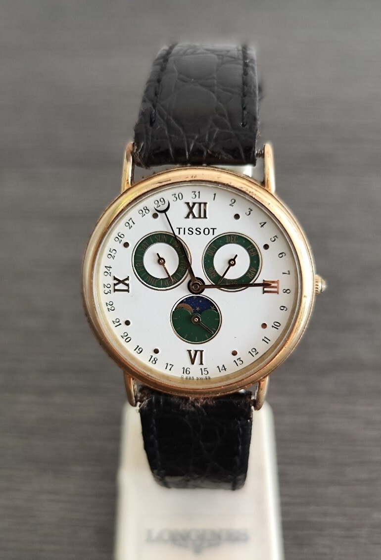 中古】1円☆稼働品【TISSOT ティソ】QZ/クォーツ F356 ムーンフェイズ
