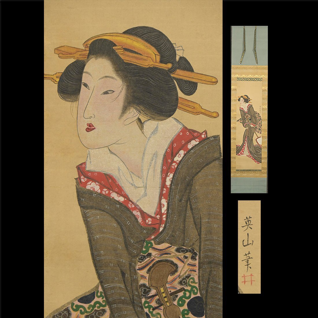 □激レア！江戸彩色版艶本『恋能秘男婦喜』菊川英山画カラー春画枕絵卍