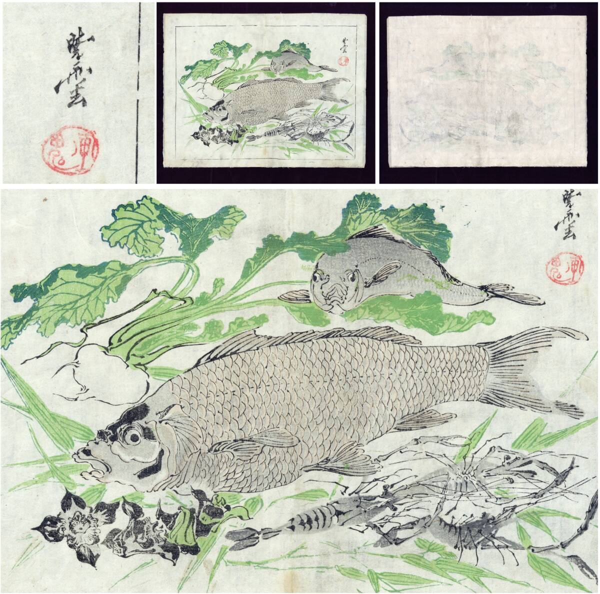 華】珍品 画鬼 河鍋暁雲 カラスの図 浮世絵・暁斎 箱無 〈真作〉 エ