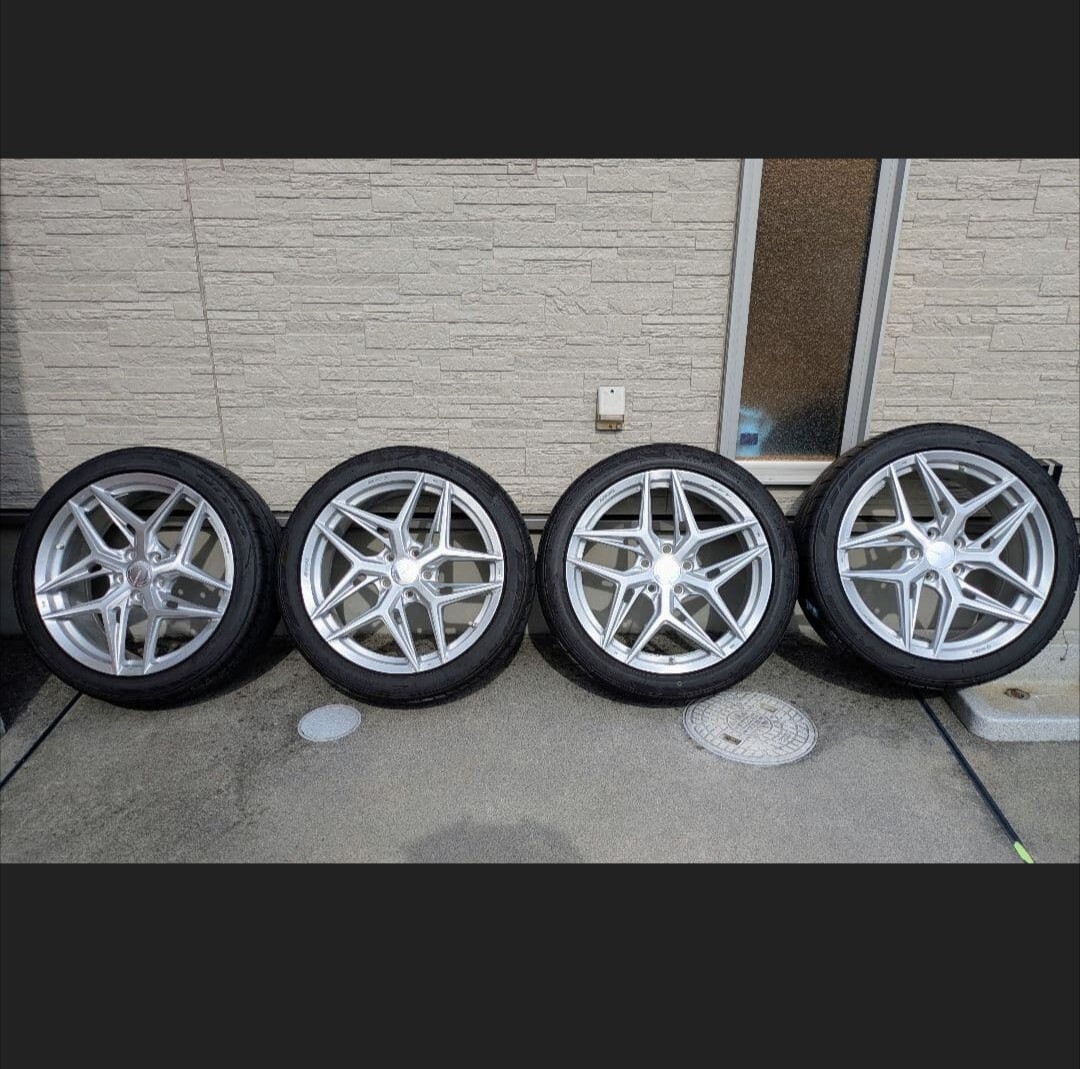 中古】work gnosis cv202 19インチ 8.5j 9.5j タイヤ付 深リム ワーク