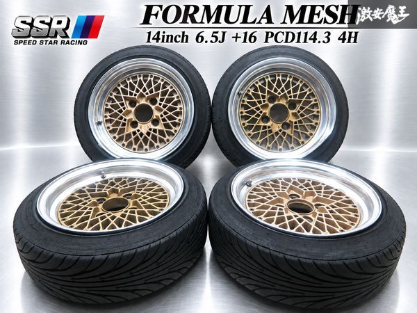中古】PCD100 SSR フォーミュラメッシュ 16インチ 6.5J＋39 6.5J＋32