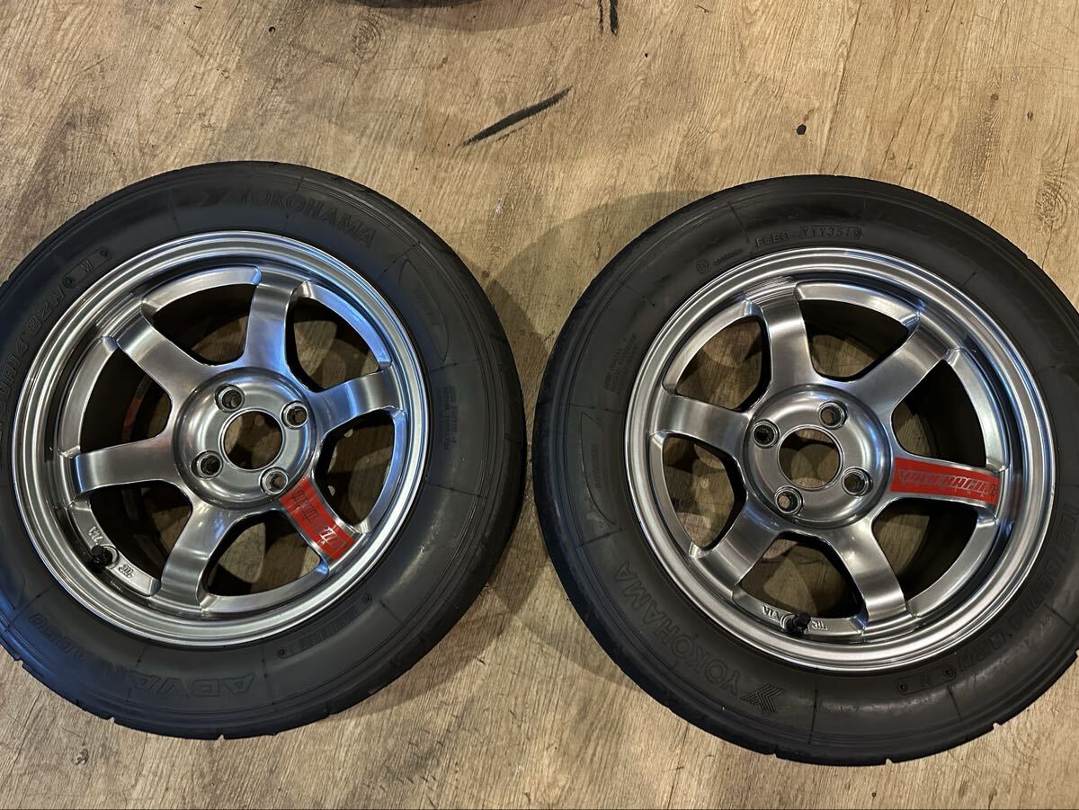 中古】WORK エクイップ03 タイヤ付き 15インチPCD100 4穴 8.5JJ