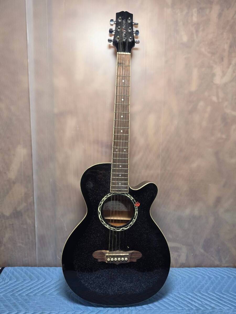 中古】GYPSY ROSE□アコースティックギター□ピンク×ラメ□GRA1K/CPK