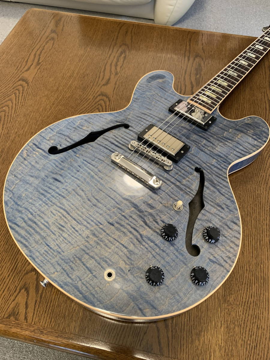 ☆ Gibson Memphis ES-335 Figured Indigo Blue 2015年製 ☆の落札情報