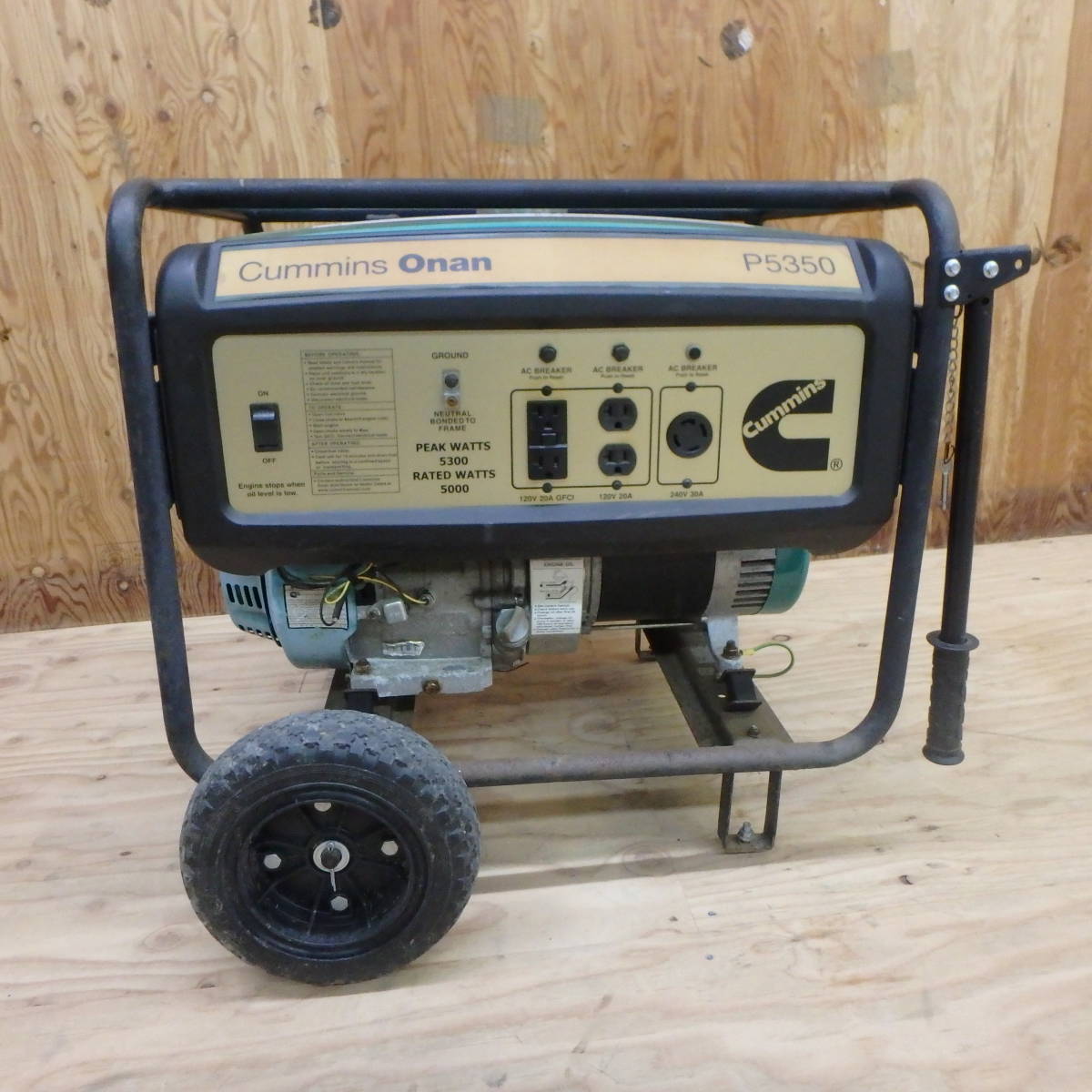 オナン発電機100v