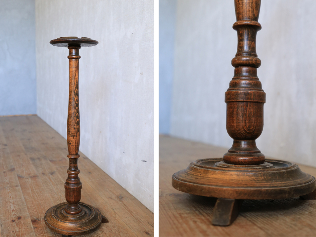 英国アンティーク木製スモーカーズスタンド/アシュトレイ灰皿/タバコ