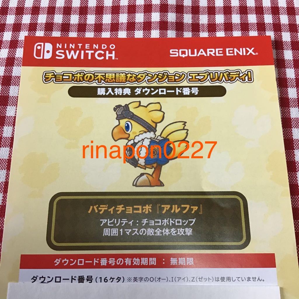 SWITCH 「 チョコボの不思議なダンジョン エブリバディ 」特典 