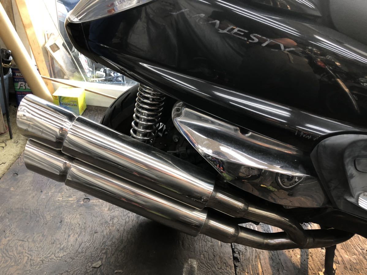 マジェスティC ツインマフラー マジェスティC 250 かち上げデュアル