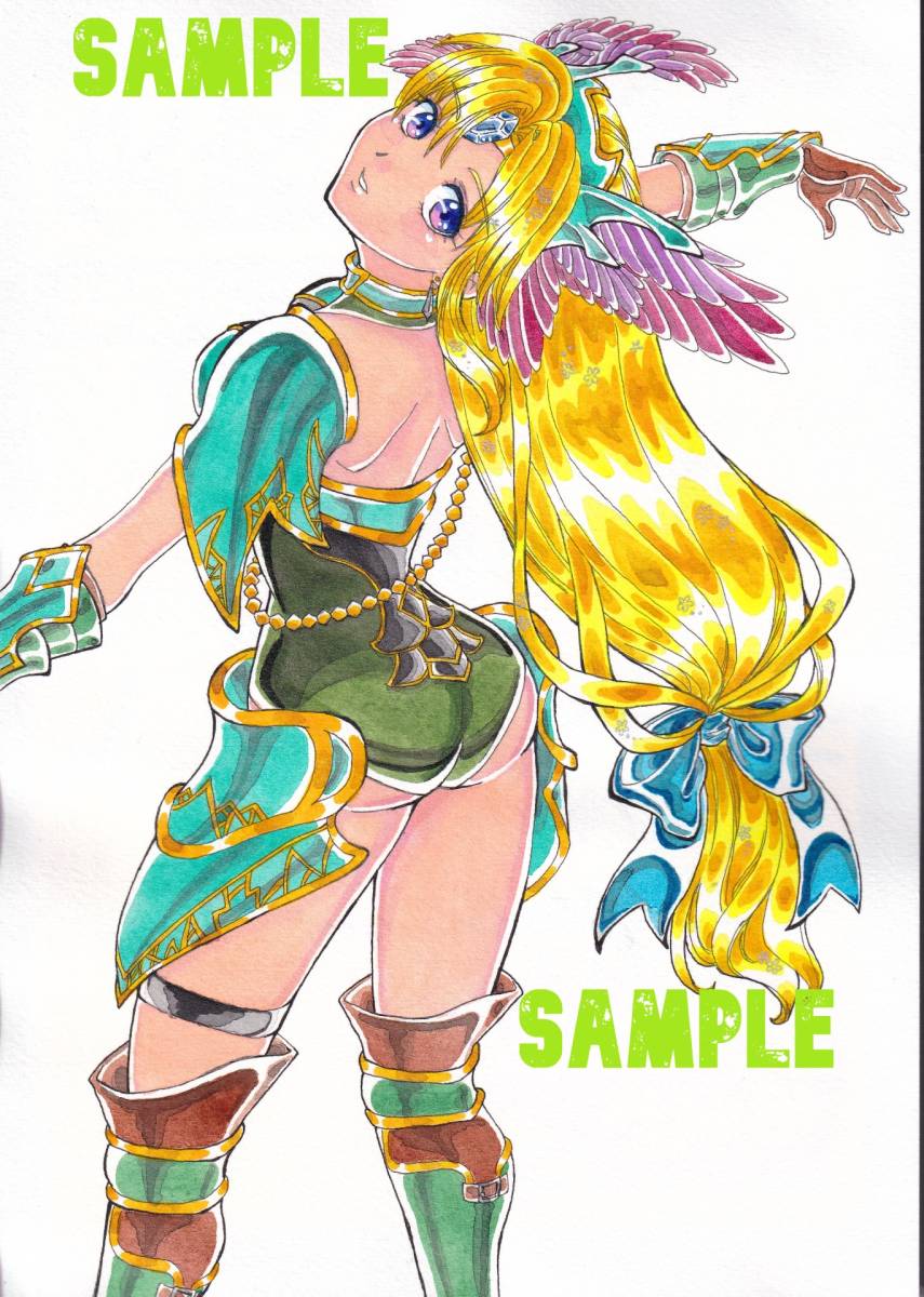 新品】同人手描きイラスト A4サイズ 聖剣伝説3 リース（ルーンメイデン