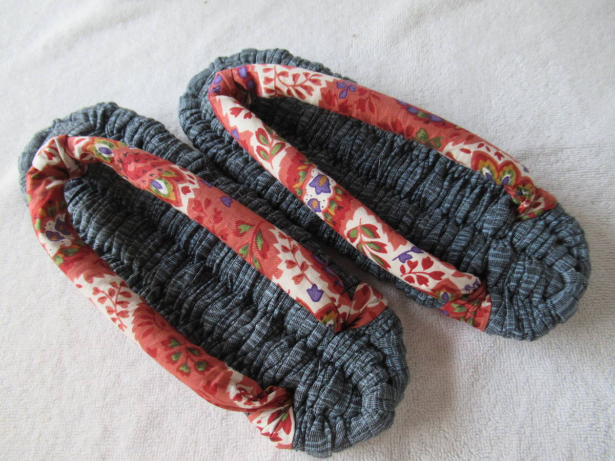 新品 手作り 布草履 布ぞうり ゆかた地 花柄の鼻緒 24 5cm の落札情報詳細 ヤフオク落札価格情報 オークフリー スマートフォン版