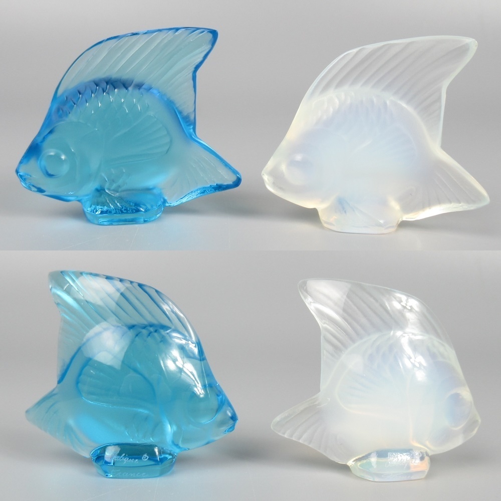 ラリック ポワソン フィギュリン オブジェ ガラス 青 魚 Yahoo
