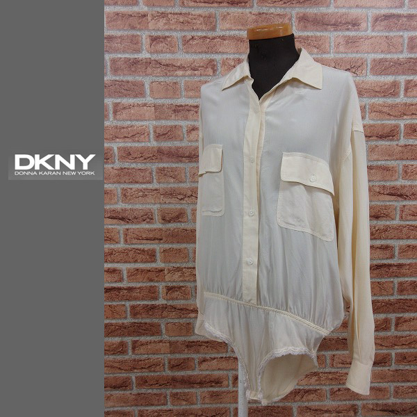 DKNY ダナキャランニューヨーク シルク ほろ シャツ ブラウス 美品