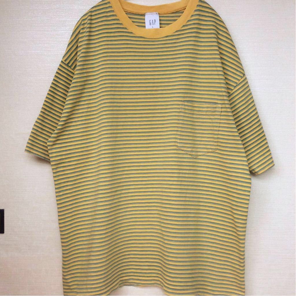 OLD GAP ボーダーTシャツ ○Lサイズ 90s 旧タグ 白タグ オールド