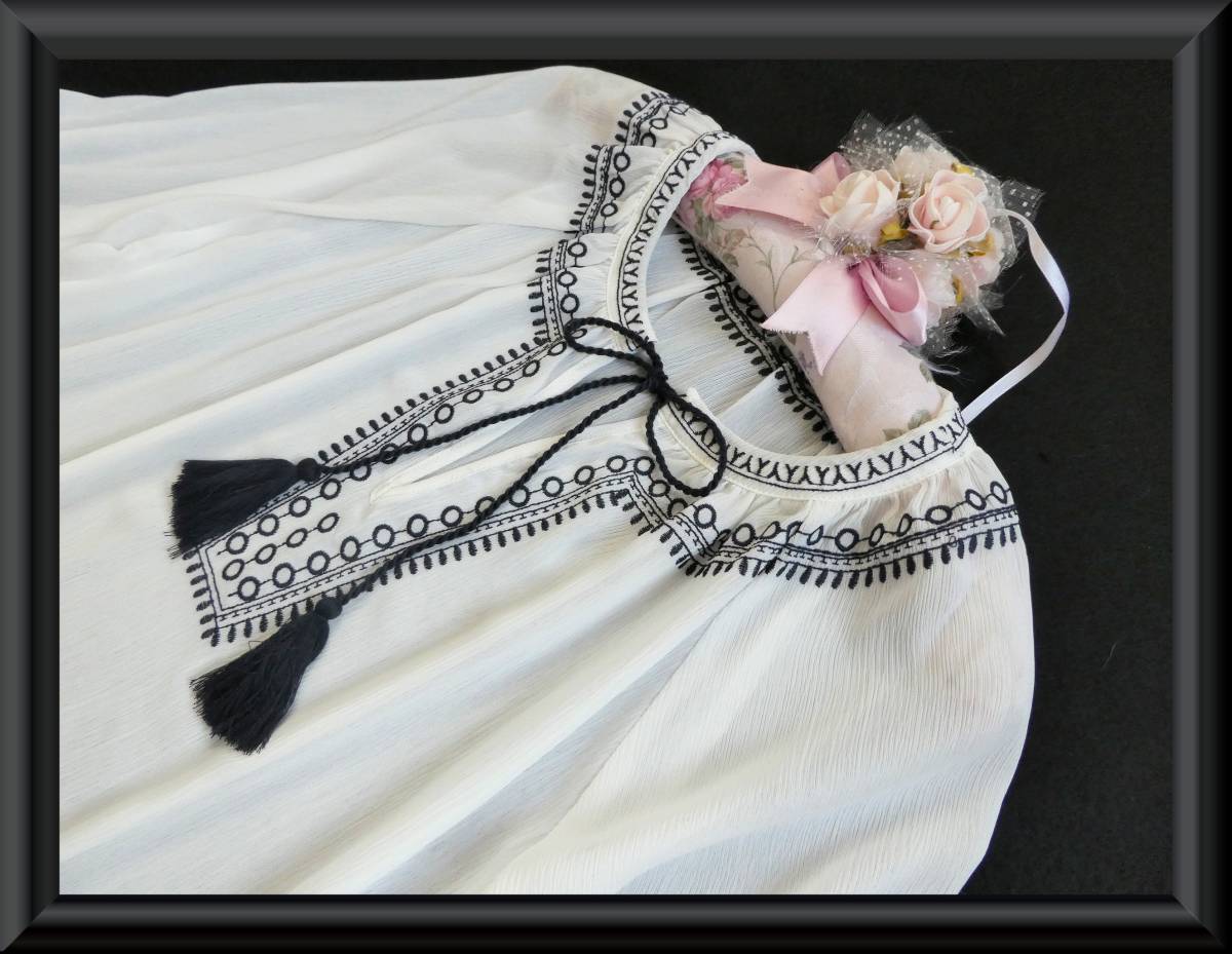 新品 訳あり 送料無料 ｌｌ ３ｌ 新品 フォークロア調楊柳シフォン素材 刺繍がお洒落なチュニック 白 Fit1027 の落札情報詳細 ヤフオク落札価格情報 オークフリー スマートフォン版
