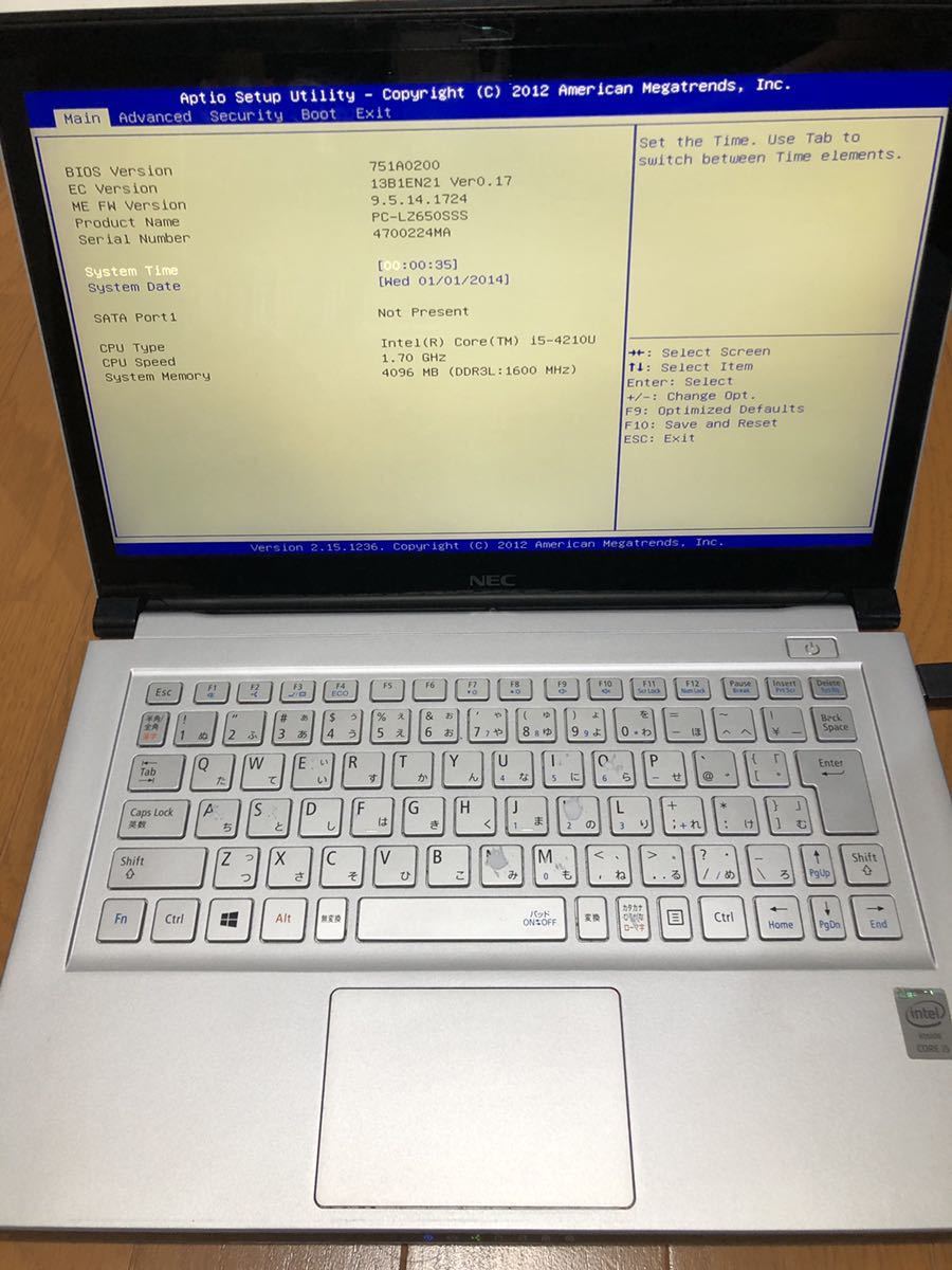 パーソナルコンピュータ NEC PC-LS150MSW ホワイト 本体 ACアダ NEC