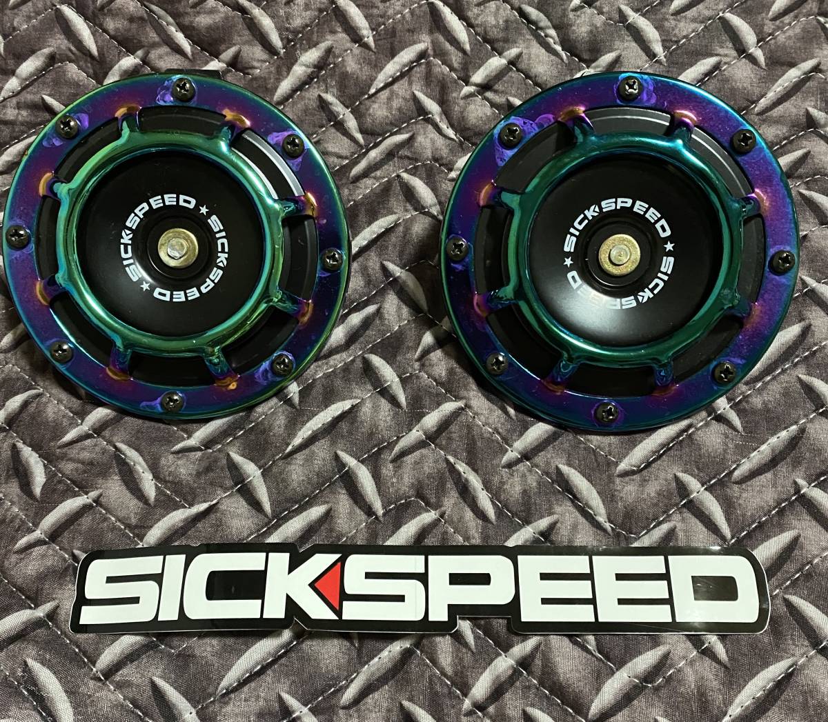 シックスピード ホーン ホワイト USDM JDM スタンス 汎用 丸型 