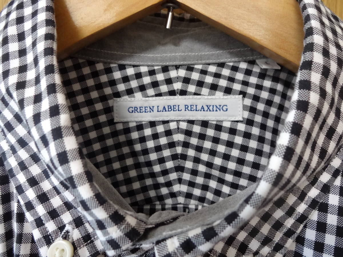 Green Label Relaxing グリーンレーベルリラクシング メンズ 半袖シャツ 白 黒 ギンガムチェック ボタンダウンシャツ L アローズ の落札情報詳細 ヤフオク落札価格情報 オークフリー スマートフォン版