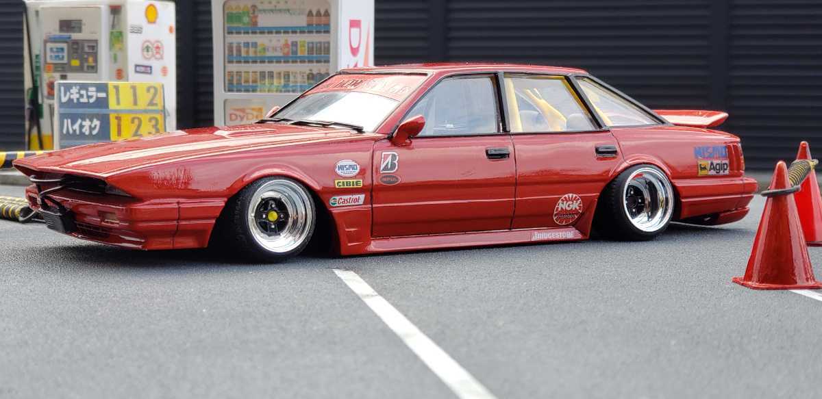 1/24プラモデル完成品 ジャンク品 レパード街道レーサー 改造車 旧車の