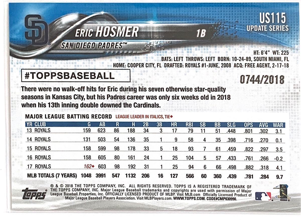 18 Topps Update Series Eric Hosmer 18 エリック ホズマー パドレス の落札情報詳細 ヤフオク落札価格情報 オークフリー スマートフォン版 18 Topps Update Series Eric Hosmer 18 エリック ホズマー パドレス の落札情報詳細 ヤフオク落札価格情報 オークフリー スマートフォン版