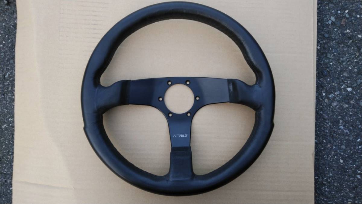 パーソナル フィッティパルディ モデル 本革ステアリング 35パイ 当時物 希少 Personal Fittipaldi パーソナル フィッティパルディ ステアリング 35