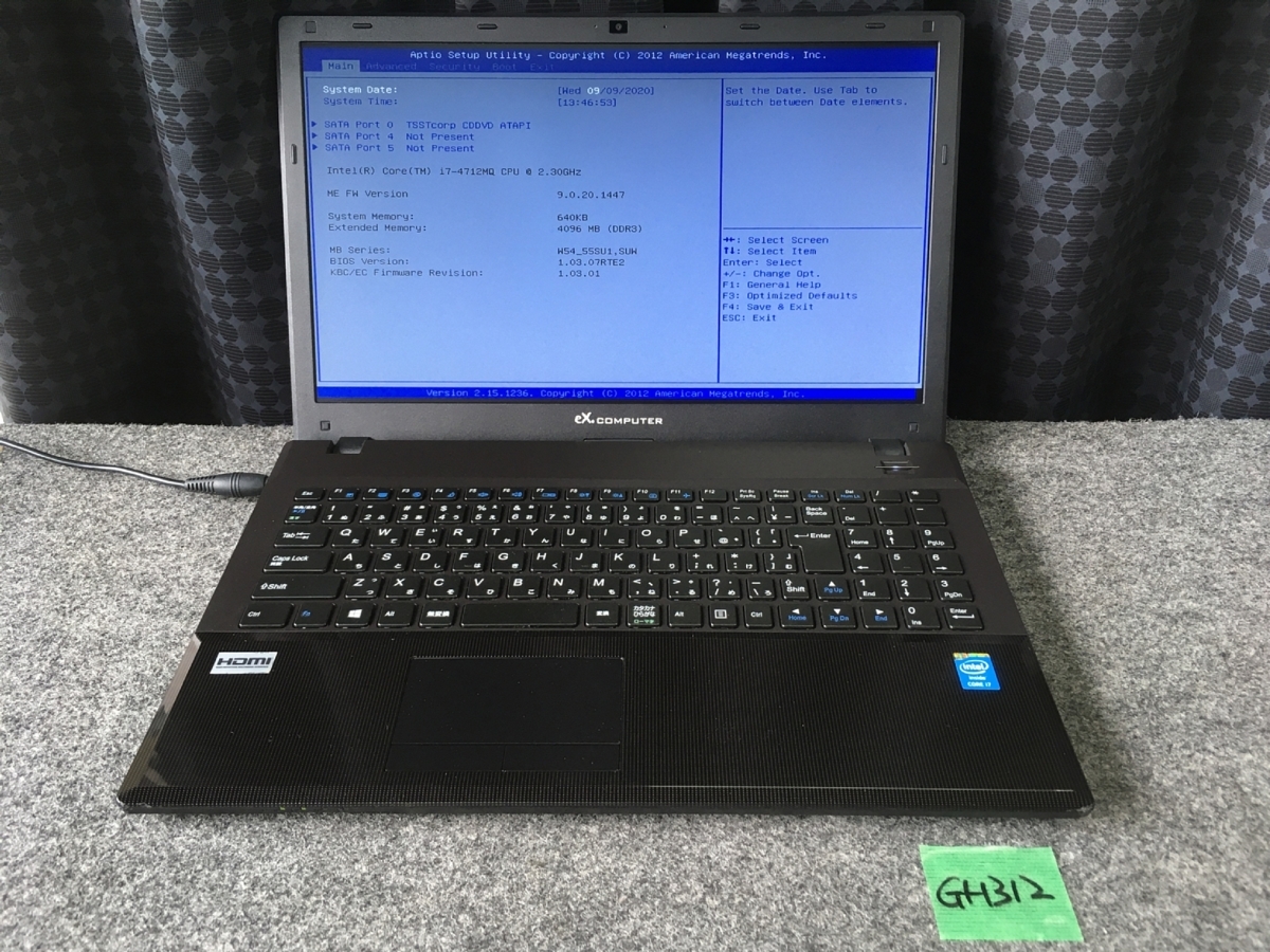 送1000円】ジャンク TSUKUMO ex.Computer N1500J-721 Corei7-4712MQ
