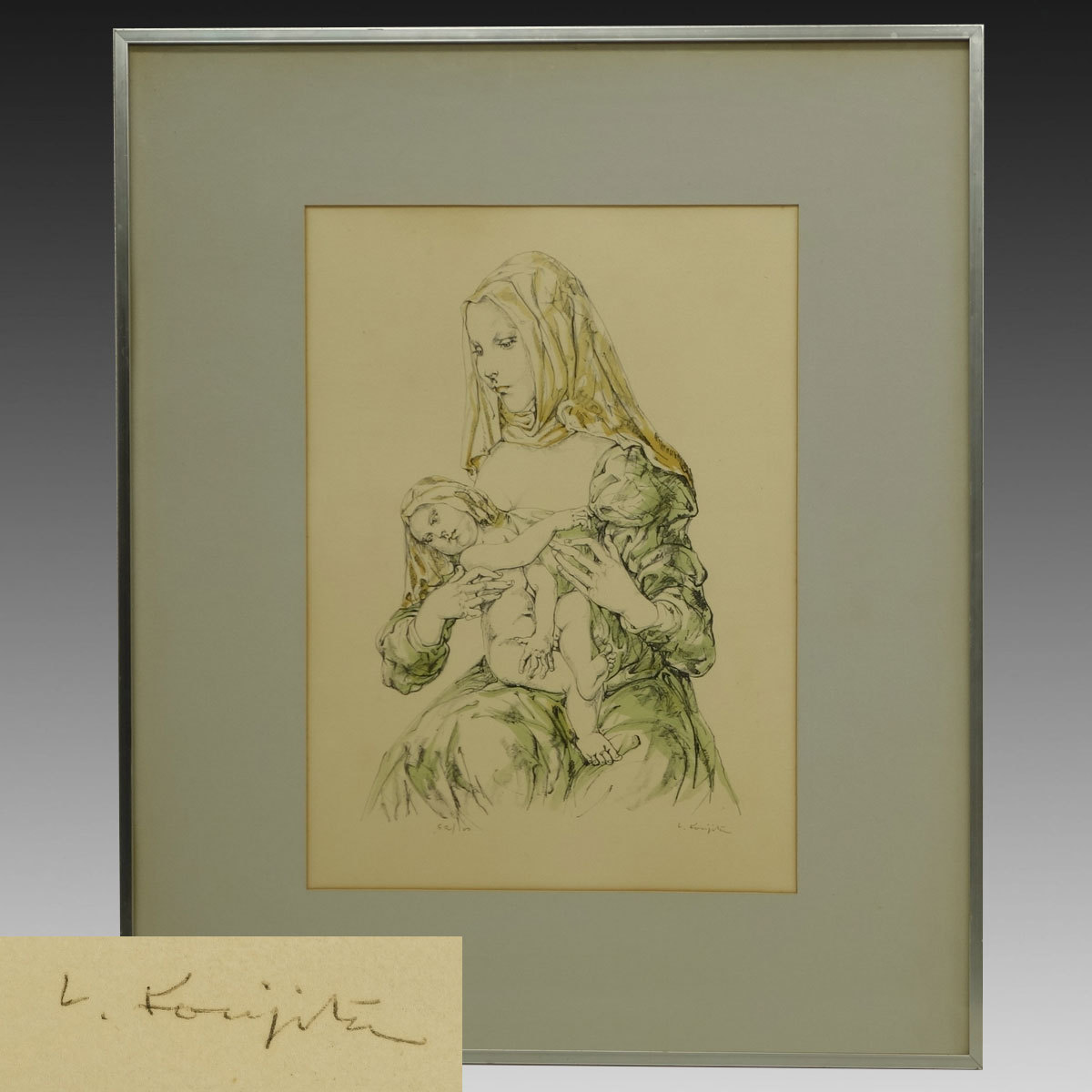 藤田嗣治 「キリスト生誕」銅版画シャーマンコレクション