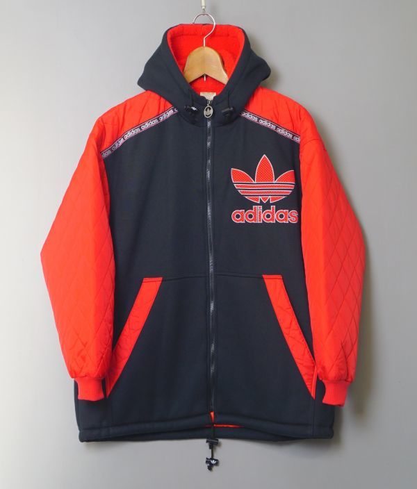 Gd05 ヴィンテージ アディダス Adidas メンズ キルティング ニット ジップアップブルゾン フード付きジャケット ジャンパー の落札情報詳細 ヤフオク落札価格情報 オークフリー スマートフォン版