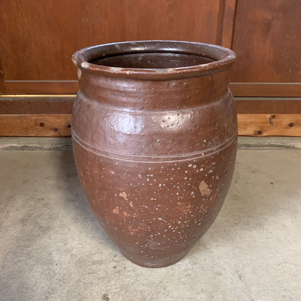 大型甕 壺 水甕 花器 傘立て 水槽 ビオトープ 古民具 レトロ アンティーク 古民家 高さ48cmの落札情報詳細 - Yahoo ...